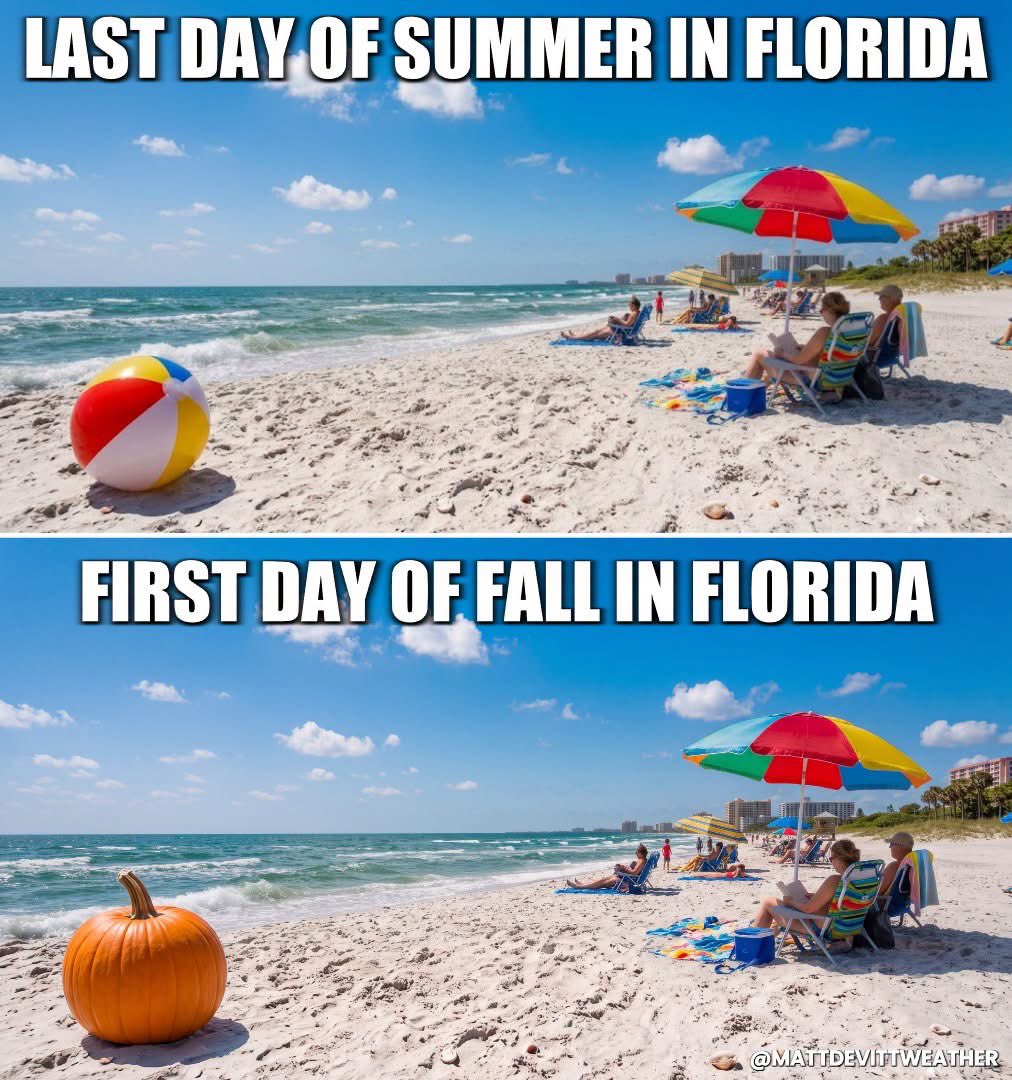 MattDevittWX's tweet photo. Happy 1st day of Fall from Florida! 🎃 https://t.co/kxETLJUrx1