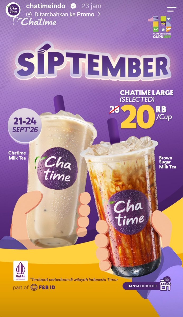 berburusales's tweet photo. Info lumayan chatime guys on the spot https://t.co/LTPiTVnDkc