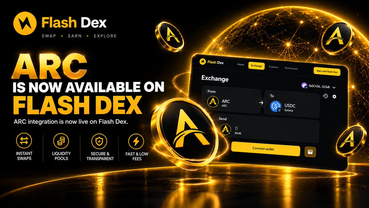Flash_Techno_Of's tweet photo. @arc IS NOW LIVE ON FLASH DEX! https://t.co/Trbr0JSFff