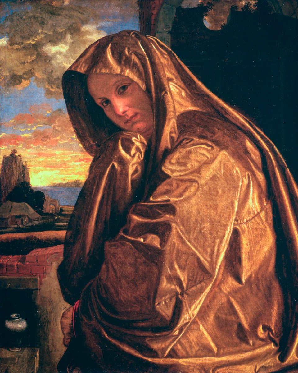 UffiziGalleries's tweet photo. In questa straordinaria tela di Savoldo Maria #Maddalena è colta nell’istante esatto in cui riconosce Cristo risorto.

La presenza divina si manifesta nella luce straordinaria che riflette nel manto cangiante della santa. 

🎨1533, Collezione Contini Bonacossi, #Uffizi https://t.co/ukfKQvOVDJ