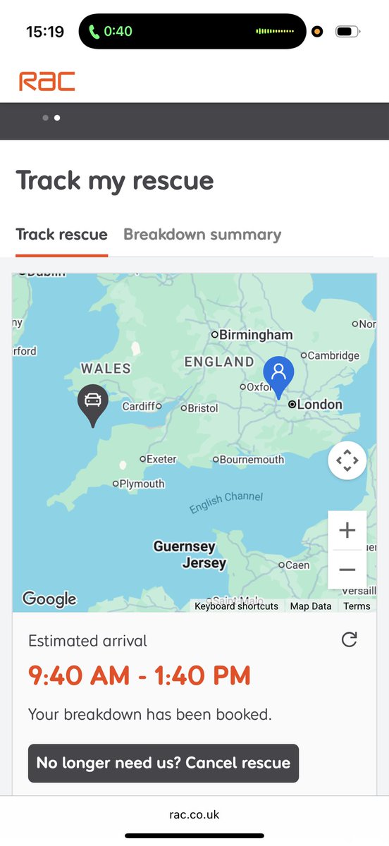 Rajini0207's tweet photo. @RAC_Care I’ve been waiting for your patrol since your first msg said it was coming soon.Your tracking link showed a specific ETA, yet the patrol hasn’t arrived. I was also disconnected when I called, without being given any information. This is extremely poor customer service. https://t.co/FN4PLyEHgA
