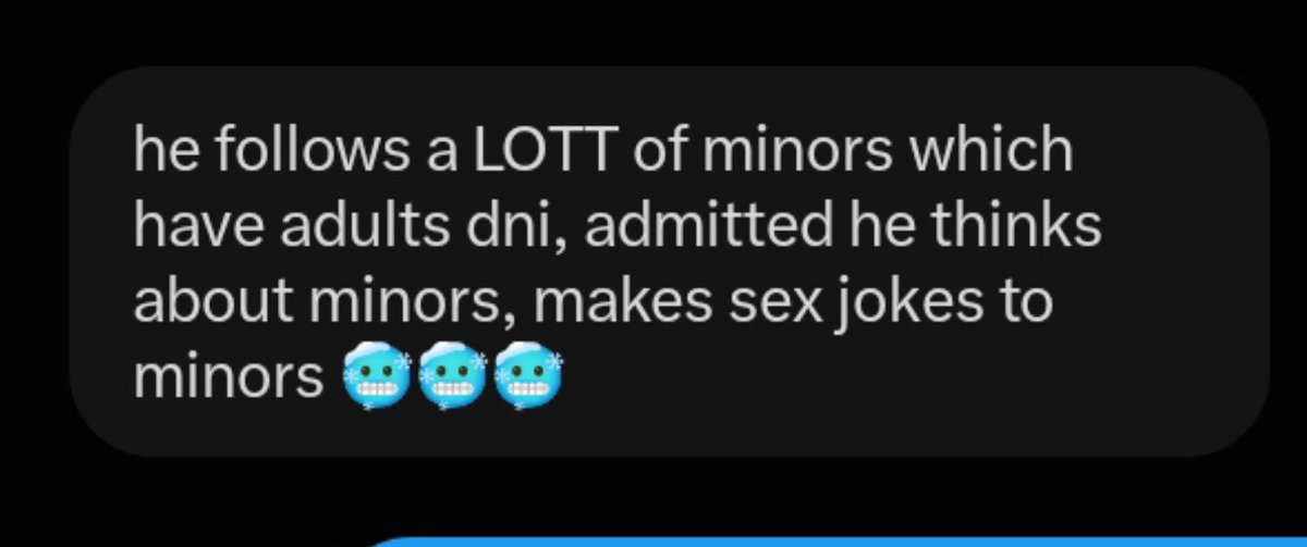 springless7n7's tweet photo. Didnt u got called out 4 being weird 2 minors https://t.co/HZiGcZCHXZ