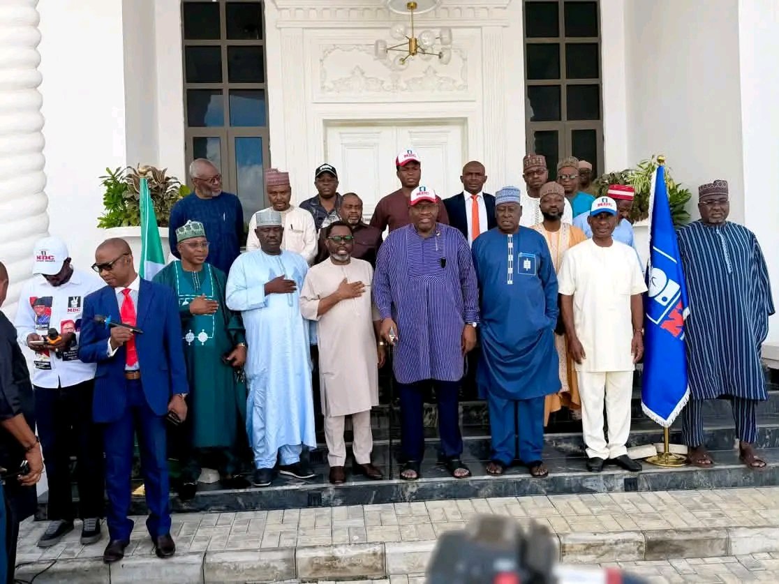 ChuksEricE's tweet photo. BREAKING NEWS:

Former SGF, Babachir Lawal, has reportedly defected to the NDC to support the Obi-Kwankwaso campaign.

Lawal reportedly made the move after holding a meeting today with NDC National Leader, Senator Seriake Dickson, at the senator’s residence in Abuja. https://t.co/MiJyjbuwYc