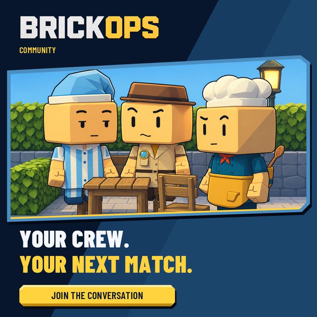 OpsBrick's tweet photo. YOUR CREW. YOUR NEXT MATCH.
What should we take a closer look at in BrickOps: combat, building or customization? Tell us what matters most to your crew.
Play. Build. Customize.

Wishlist BrickOps on Steam.
https://t.co/bEpUUZQxhg

#BrickOps https://t.co/liSKnWg1fY