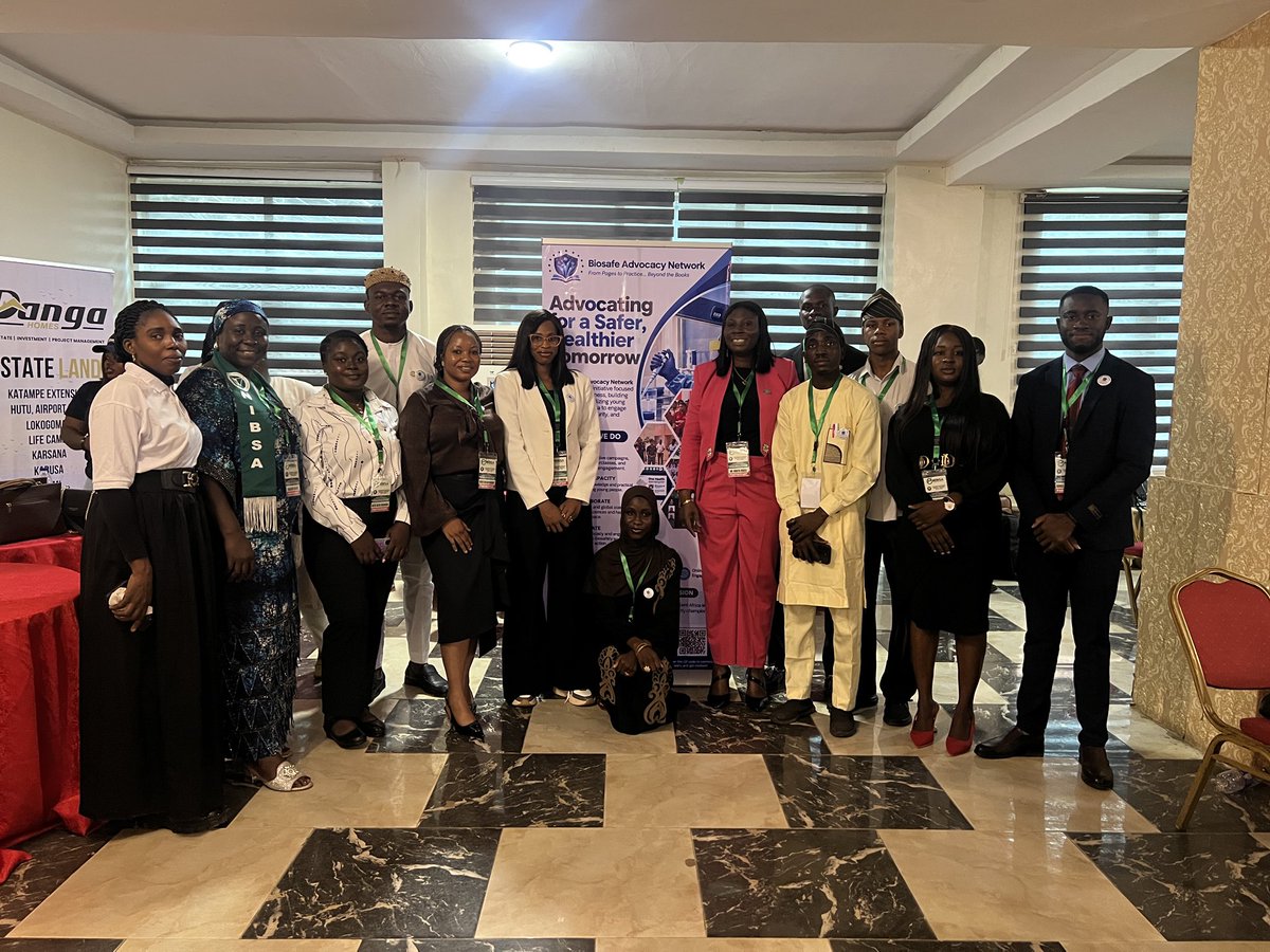 BioSafe_Network's tweet photo. Biosafe Advocacy Network, with support from HSP, sponsored 12 young people to attend #NiBSA2026.

For many, it was their first national scientific conference, an opportunity to learn, connect with experts and build their future in biosafety.

#BiosafeAdvocacyNetwork #NiBSA2026 https://t.co/bPBaU4KlWP