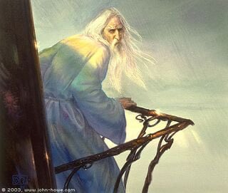 Are07Jmall's tweet photo. @oboletimbruxo Idk but that version of Dumbledore looks a lot like this illustration of Saruman from Lord of the Rings https://t.co/FUauZcuc9Z