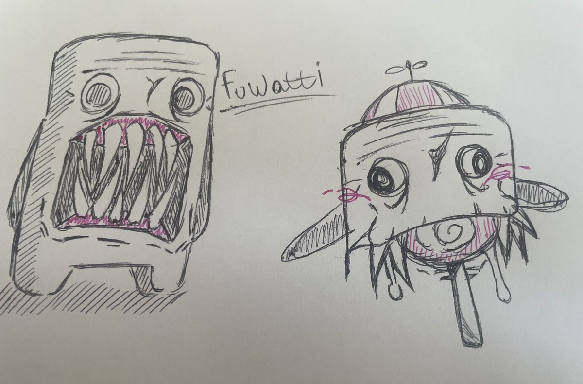 Noxalicous's tweet photo. Fuwatti doodles in college lol

#aooni #fuwatti #pillarchase https://t.co/CTYFJOesVP