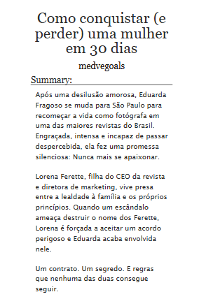 AlertaLoquinha's tweet photo. 📄 ATENÇÃO 📄

Saiu atualização de Como conquistar (e perder) uma mulher em 30 dias, a fic do contrato!

Link: https://t.co/cswGrk4eeJ https://t.co/S1Nnq2XlBO