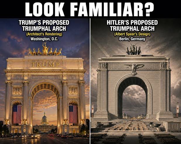 seastar3549's tweet photo. @smc429 Hitler, very much like trump, loved architectural monuments that paid homage to himself. He even had a close inner circle architect, Albert Speer, drawing up plans
Hereโs one of themโthe โplansโ are frightened similarโjust need a swastika on trumpโs monument https://t.co/r2dmqS8z1S