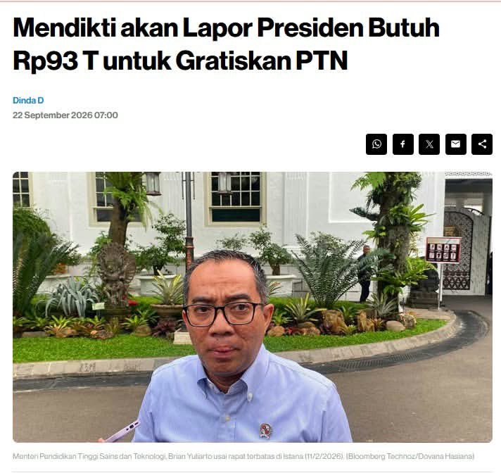 sibambaang's tweet photo. Kuliah Gratis: 93T
Makan Gratis: 240T

Tinggal pilih, uang negara mau jadi ilmu atau tai https://t.co/gCTlxcgCAl