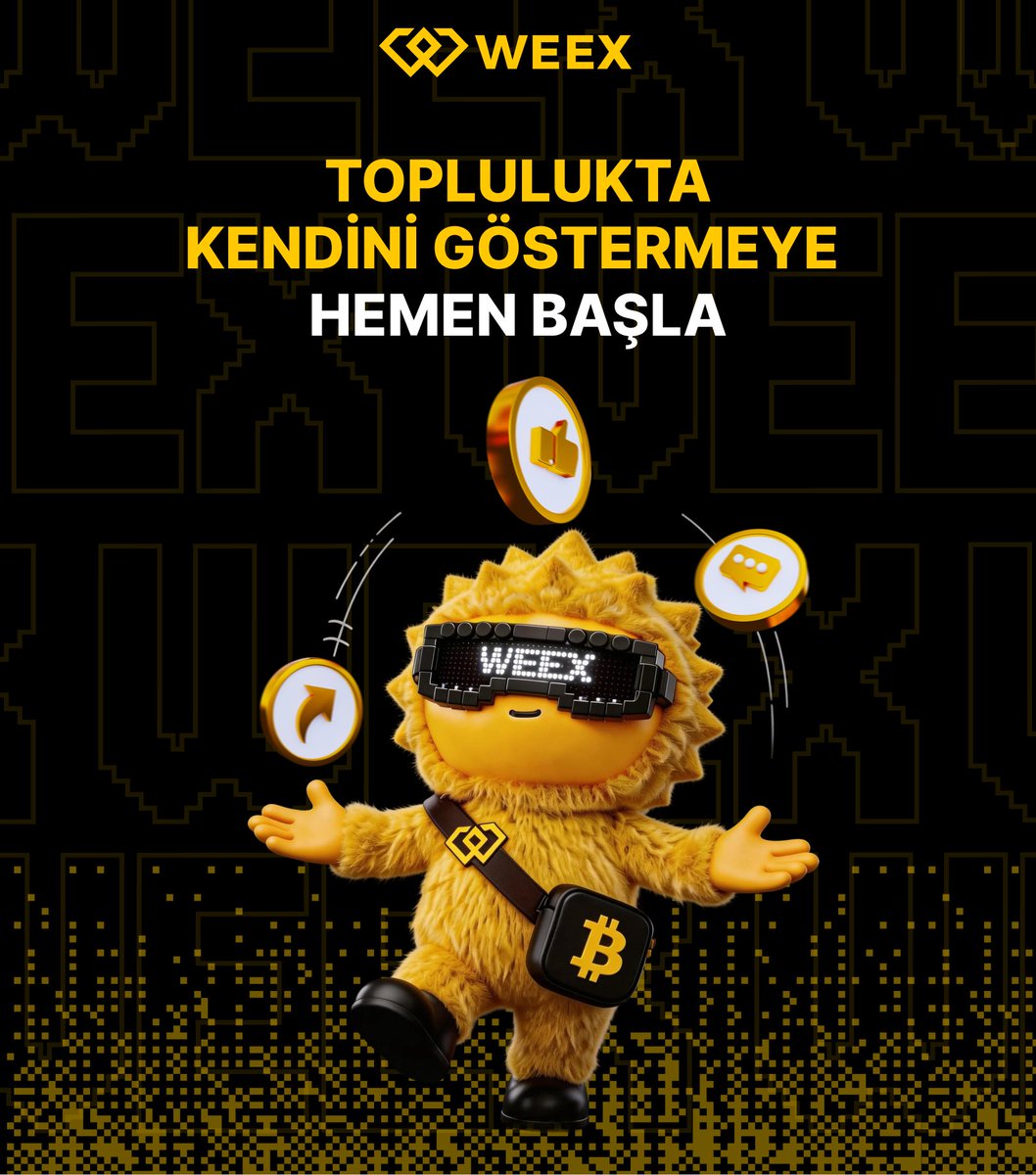 WEEX_Turkiye's tweet photo. 🏆 WEEX Türkiye Topluluğu, parlama zamanı!! ✨

🔥 Aylık 100 USDT Ödül Havuzu sizi bekliyor! 

@WEEX_Turkiye topluluğuna enerjisiyle renk katan, yorumlarıyla sohbeti büyüten ve yaratıcı içerikleriyle WEEX topluluğunu güçlendiren herkesi görüyoruz. 👀  

Desteğinize karşılık aktif üyelerimize her hafta sürpriz ödüller dağıtıyoruz. 💸 

 👥 Topluluğun enerjisine sen de katıl! Gönderiyi RT'le, yorumunu bırak ve WEEX Türkiye'de şimdiden parlamaya başla! 🚀🌟

https://t.co/O5SO0ywMIN