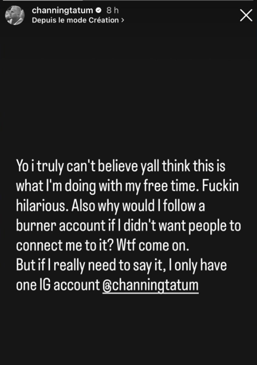 InternetH0F's tweet photo. Channing Tatum claps back at rumours he has been leaving anonymous comments about Zoë Kravitz and Harry Styles online

"I truly can't believe y'all think this is what I'm doing with my free time" https://t.co/bSwwkNqz8T
