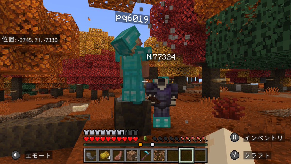 sky_syuka's tweet photo. 昨日のマイクラー！
マリーさん、ますーたさん、ゆきなちゃん介護ありがとー！
紅葉樹みたいで綺麗でした☺️ https://t.co/OWDeBoXt4n
