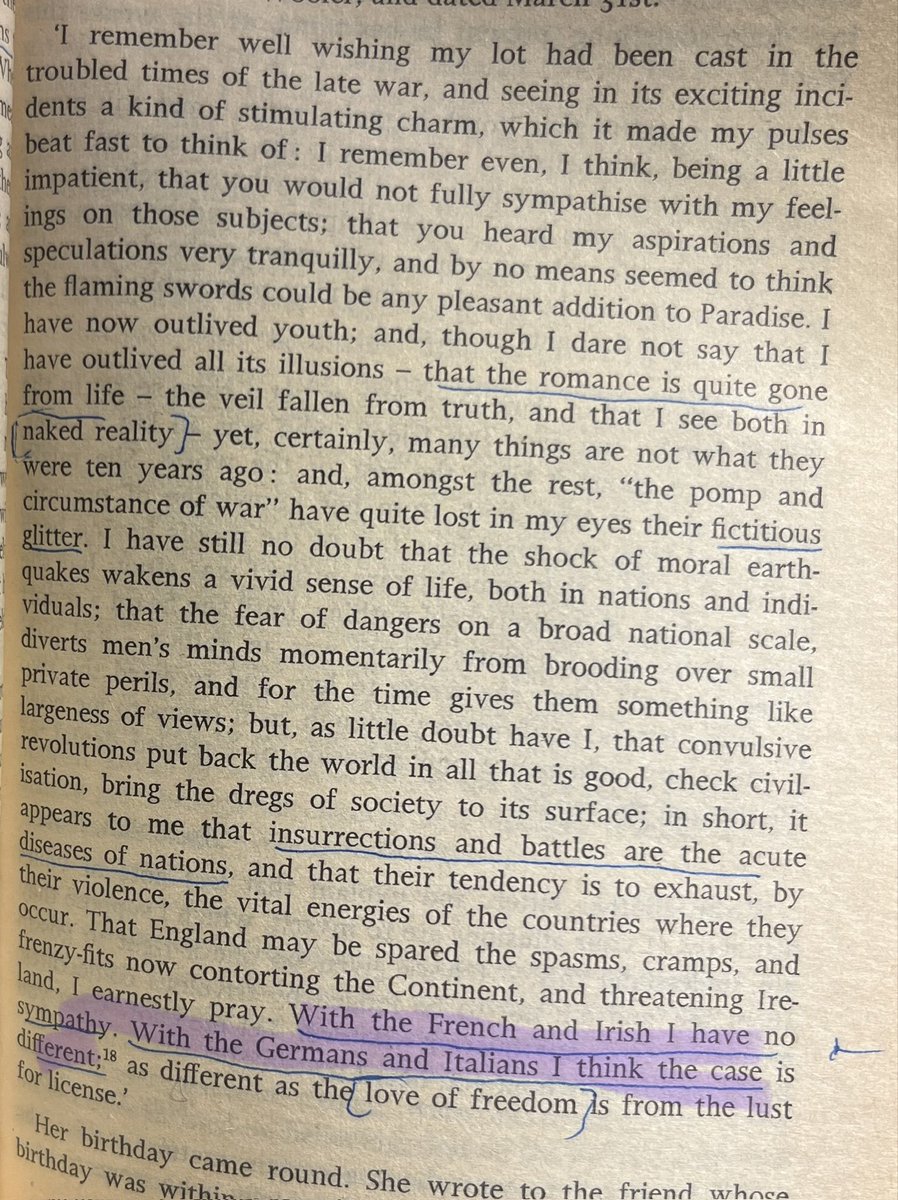 sensitive_bore's tweet photo. (the staunch tory) charlotte brontë on the events of 1848: 

“with the french and irish i have no sympathy. with the germans and italians i think the case is different.” https://t.co/uhf4rQ3uMo