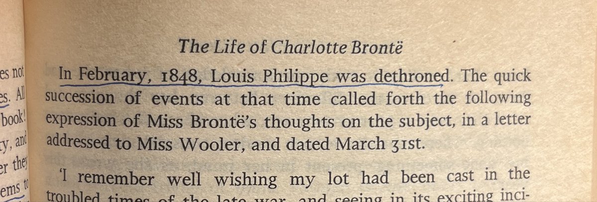 sensitive_bore's tweet photo. (the staunch tory) charlotte brontë on the events of 1848: 

“with the french and irish i have no sympathy. with the germans and italians i think the case is different.” https://t.co/uhf4rQ3uMo
