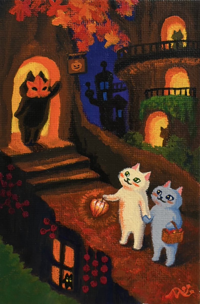 necoeshi's tweet photo. 「パーティーへようこそ」🎃 https://t.co/PS5cGxs1Oa