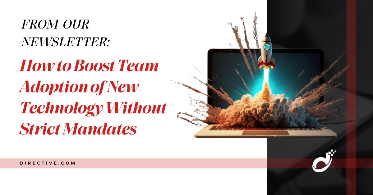 Directive's tweet photo. When new tech fails, the software itself is rarely the problem—it is treating a human shift like a system update. ⚙️

Boost adoption without strict mandates by involving your team early and focusing on their daily benefits. Learn how: https://t.co/9tBP4Rvi9G https://t.co/wa5qu1aSJ6