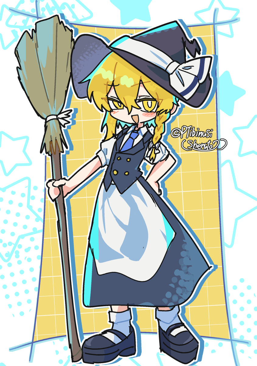 PTibinusi's tweet photo. #東方Projectㅤ 
自デザ魔理沙さんのワンドロ https://t.co/N1TByZi2Nn