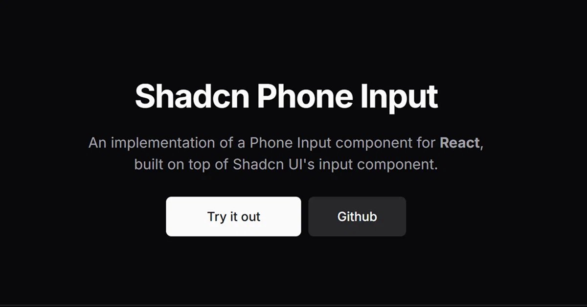 AllShadCN's tweet photo. Need a better phone input for your forms?

Check out Shadcn Phone Input

Customizable phone input with country selection and validation.
React, TypeScript, Tailwind, accessible, and shadcn CLI ready.

By @omeralpi_
Full details on All ShadCN. Link in comments 👇 https://t.co/NhI49I3YIJ