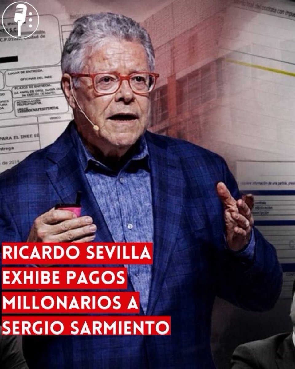 aguir71888's tweet photo. 🚨 OJO: RICARDO SEVILLA EXHIBE PAGOS MILLONARIOS A SERGIO SARMIENTO

El periodista Ricardo Sevilla publicó una investigación en la que documenta presuntos pagos realizados a Sergio Sarmiento durante gobiernos anteriores (SEP), por conferencias no realizadas.

@ReporterosMX_ https://t.co/jLhTjfzCZJ