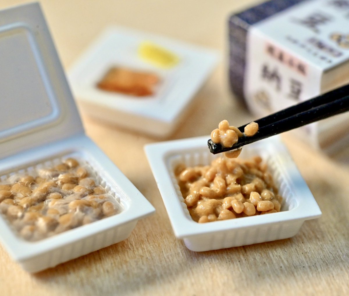 miniature_MH's tweet photo. 指乗り納豆の作品です🥢
からしとタレが気に入っています👌 https://t.co/HgEyeRuIGk