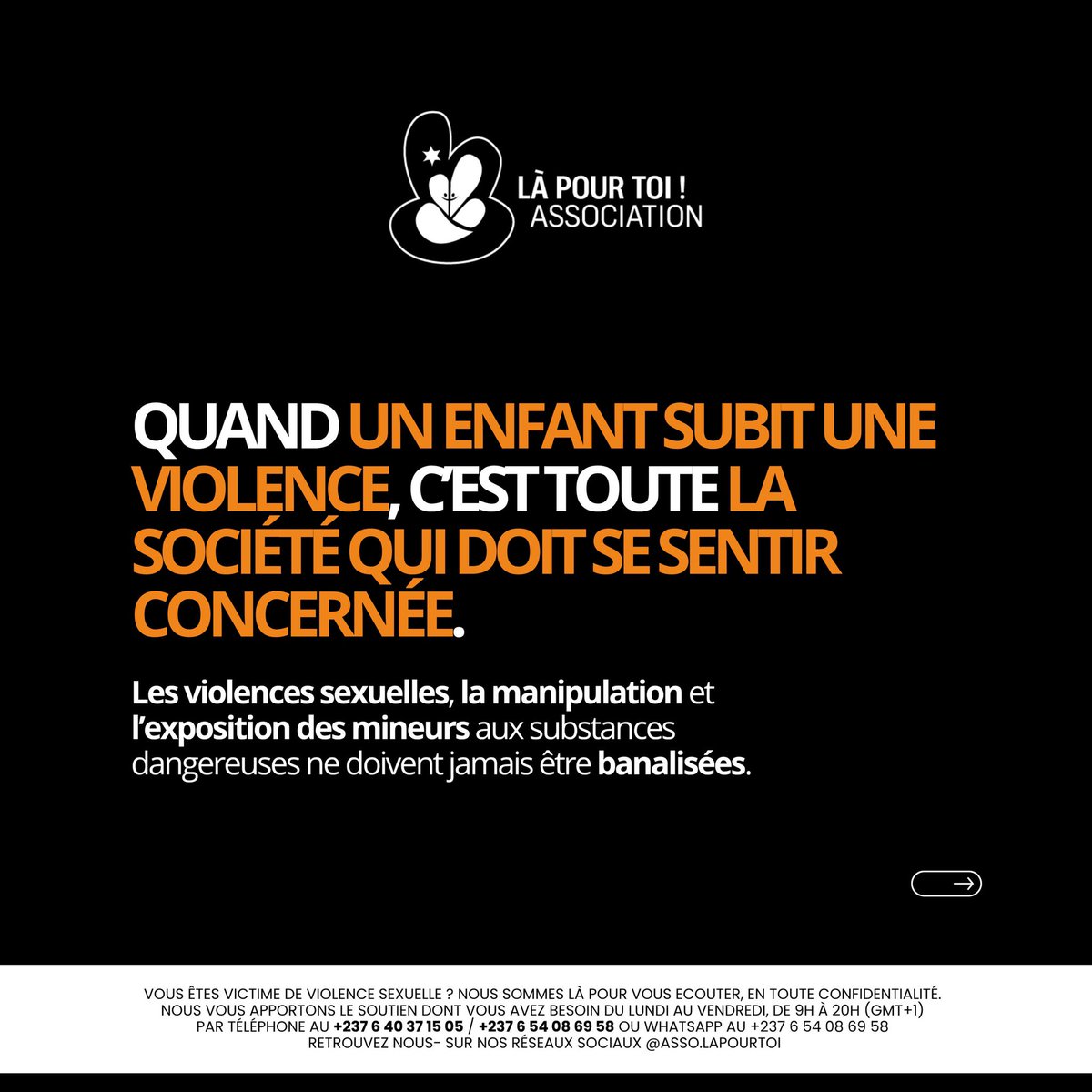 LapourtoiCm's tweet photo. Un autre drame. Une autre enfance brisée. Jusqu’à quand ?

#lapourtoi! #osonsenparler #droitsdelenfance #protectionenfance https://t.co/TPharkWgec