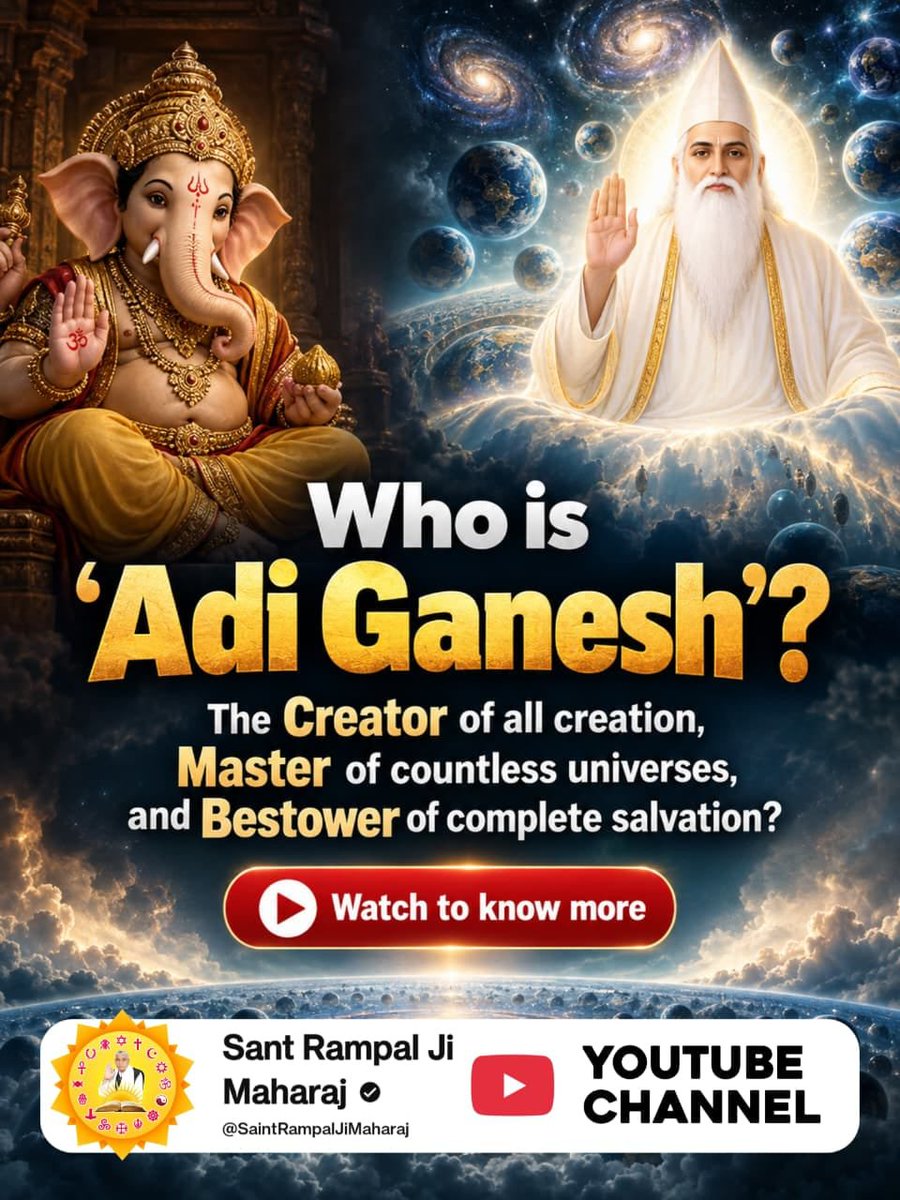 shashidharpari1's tweet photo. #StoryOf_AadiGanesha

Sant Rampal Ji YouTube
जरुर जानिए, गणेश जी को प्रसन्न करने का वास्तविक मंत्र क्या है? 
जानने के लिए देखें Sant Rampal Ji Maharaj YouTube Channel https://t.co/TF0QjzGfn3