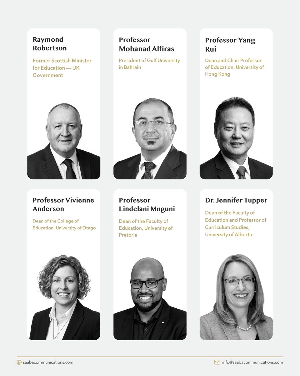 SaabaComms's tweet photo. Saaba’s Education Advisory Board brings together senior academics and education leaders who advise governments, policymakers, and institutions on curriculum development, teacher education, higher education policy, inclusive education, language learning, STEM, and the use of artificial intelligence in education.

Details: https://t.co/Di6MZaPs0W