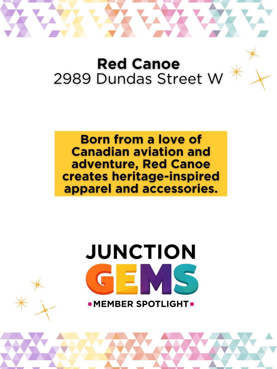 TorontoJunction's tweet photo. ✨ JUNCTION GEM: Red Canoe ✨

Inspired by Canadian aviation, adventure and heritage, Red Canoe creates apparel and accessories that celebrate stories from across North America.

📍 2989 Dundas St W

#JunctionTO #JunctionGems #MemberSpotlight #RedCanoe #ShopLocal #ShopTheJunction https://t.co/Io1cIJsyWf