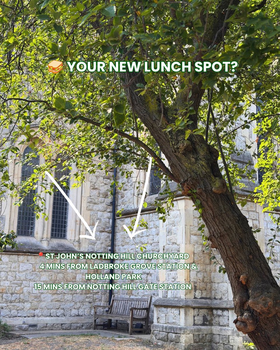 goparkslondon's tweet photo. 🥪 St John's Churchyard a quiet churchyard in Notting Hill.

📍 10 mins from Notting Hill Gate
⛪ Grade II listed church (1845)
🌳 Mature trees, quiet benches

#StJohnsChurchyard #NottingHill #LunchBreak #LondonParks https://t.co/xBC1lWy3MT