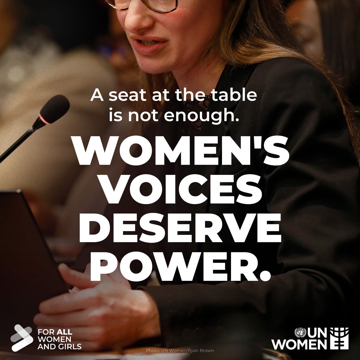 UN_Women's tweet photo. 𝐄𝐪𝐮𝐚𝐥 𝐩𝐨𝐰𝐞𝐫. 𝐄𝐪𝐮𝐚𝐥 𝐯𝐨𝐢𝐜𝐞. 𝐄𝐪𝐮𝐚𝐥 𝐫𝐢𝐠𝐡𝐭𝐬.

That's what women need.

As world leaders gather at the 81st session of the @UN General Assembly, it's time we make equal power a reality #ForAllWomenAndGirls.

🔗 https://t.co/KPeE10bDN2

#UNGA https://t.co/IPO6npRm21