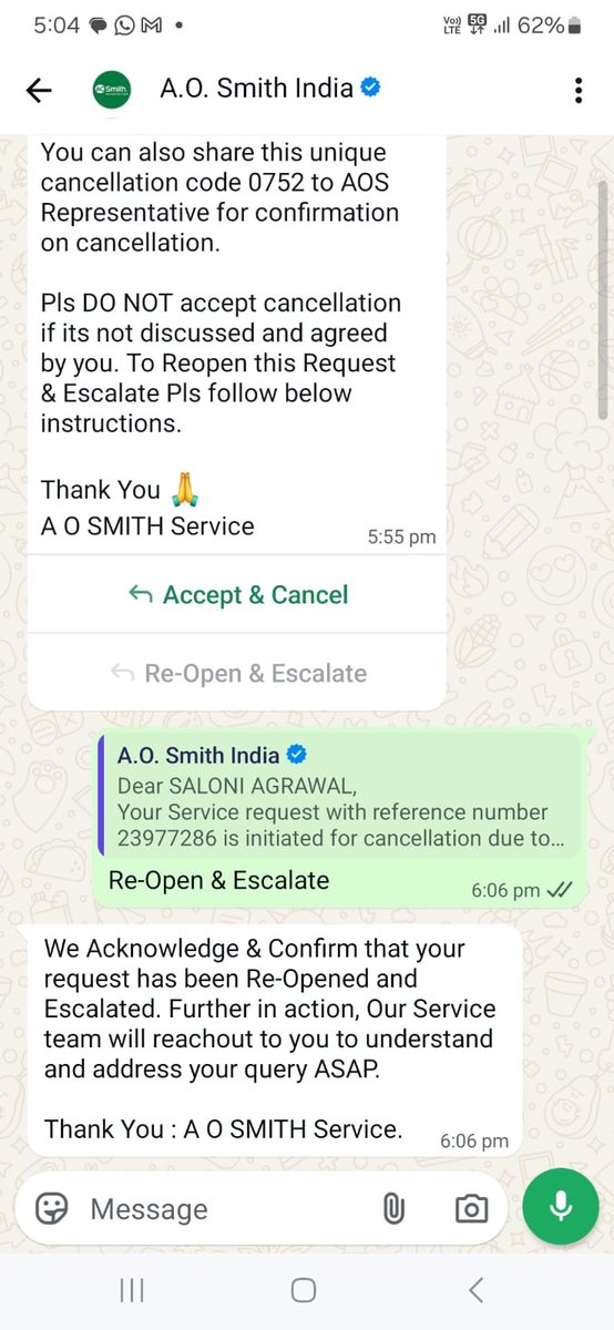 Sumit_210392's tweet photo. Dear AO Smith Team,
My purifier has repeated issues within the first year. Your technician confirmed a manufacturing defect, yet a 2017 PCB is being offered instead of a replacement.
The issue has been pending for four months. Please resolve it immediately under warranty. https://t.co/TZ3C49Xm9f