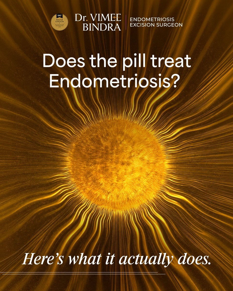 VimeeBindra's tweet photo. The pill can help manage symptoms.
But symptom control isn't the same as treating the disease itself.

If pain persists, worsens, or returns when treatment stops, it's worth asking why.

Because managing the pain matters.
But finding the right answers matters too.
#Endometriosis https://t.co/YhykoEahzv