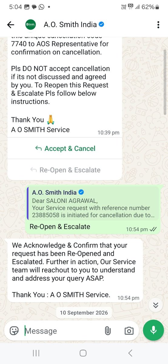 Sumit_210392's tweet photo. Dear AO Smith Team,
My purifier has repeated issues within the first year. Your technician confirmed a manufacturing defect, yet a 2017 PCB is being offered instead of a replacement.
The issue has been pending for four months. Please resolve it immediately under warranty. https://t.co/TZ3C49Xm9f