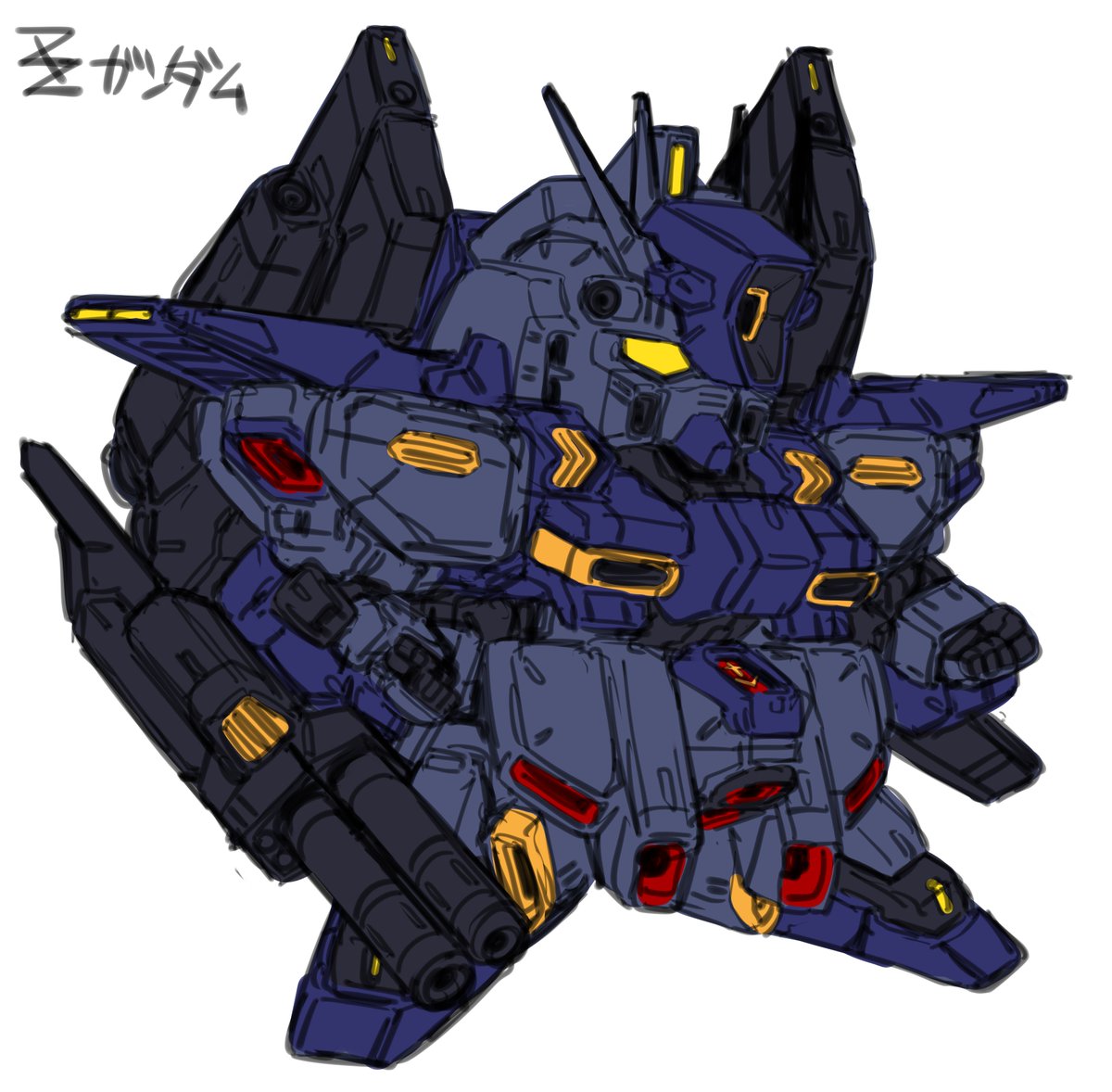 waiwaidaiseidou's tweet photo. やはりZZガンダムを描く https://t.co/bbJwBpTz0b