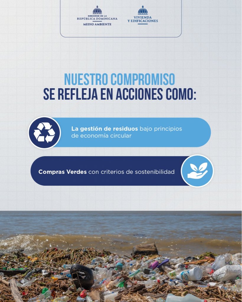 mivedrd's tweet photo. En nuestro Gobierno Sostenible, transformamos residuos en oportunidades.♻️

Las instituciones públicas fortalecemos una gestión más sostenible mediante la implementación de la economía circular y las Compras Verdes, promoviendo un mejor aprovechamiento de los recursos y una gestión responsable de los residuos.

Porque cada decisión que tomamos genera impacto: menos residuos, más aprovechamiento de los recursos y un Estado más sostenible. 

#MIVED #GobiernoSostenible #EconomíaCircular #GestiónPública 
#RDxLaNaturaleza