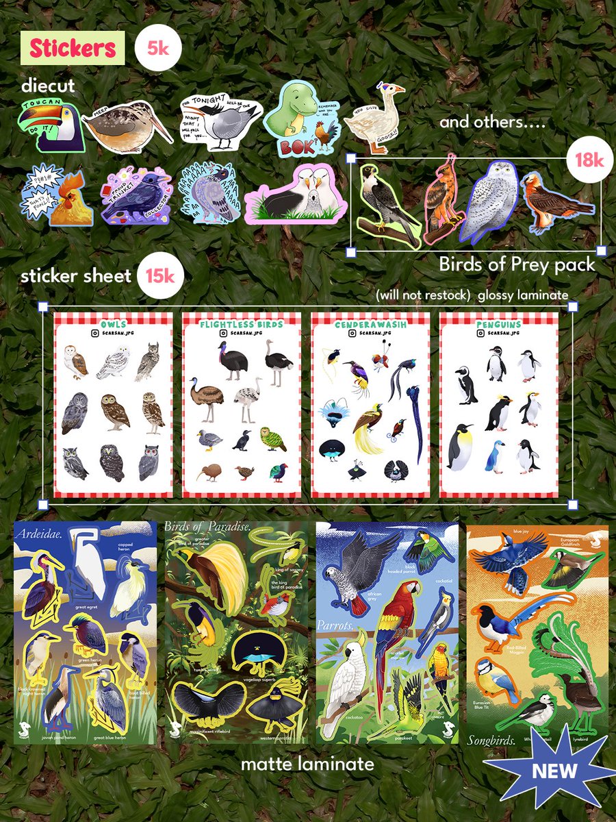 Scarsan_jpg's tweet photo. [1/3] 
🦅CAAAAWWWWWWWW 🦜

Full Catalogue for #cf23!!!
if u love birbs come visit me!!!

#comifuro #comifuro23 https://t.co/dXOAw3E8mZ