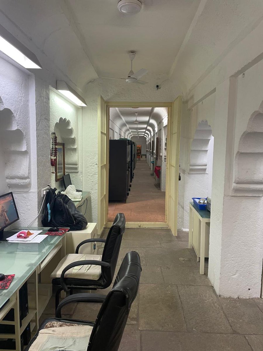 vikramsampath's tweet photo. Maharaja Mansingh Pustak Prakash library in Jodhpur's Mehrangarh fort is a mind boggling collection of more than 5 centuries of documentation- the Bahi's, khyats & other documents, so meticulously catalogued & preserved through the private intiative of Maharaja Gajsingh 'Baapji'. Dr Mahendra Singh Tanwar is a treasure trove of knowledge on Rajput history & spending the day with him at the archives was both illuminating & inspiring