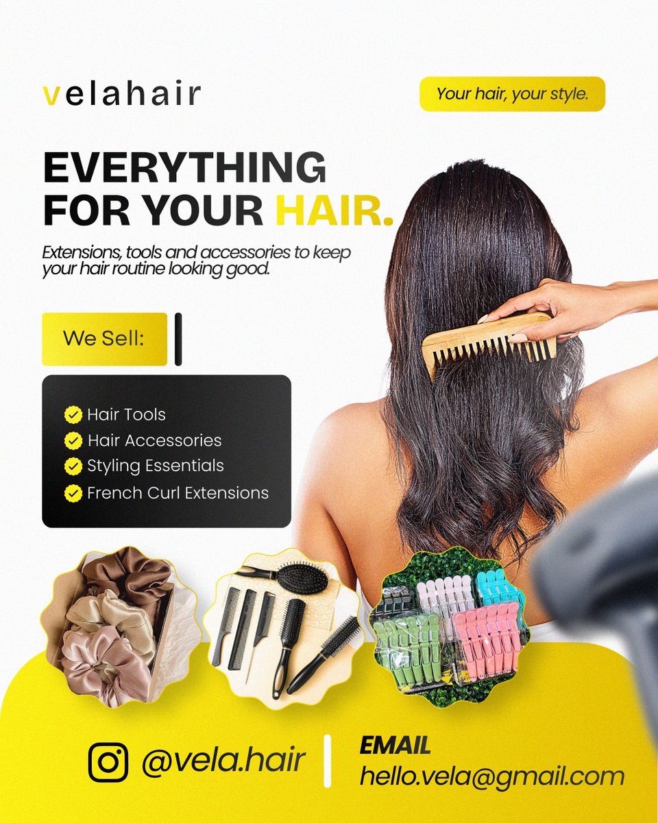 _demidesigns's tweet photo. VELAHAIR 🤎✨
Really enjoyed working on these flyers. The goal was to keep each one different while still making them feel like they belong to the same brand.
Anyway, here’s how it turned out. 👀
#graphicdesign https://t.co/I5oIpTXFez