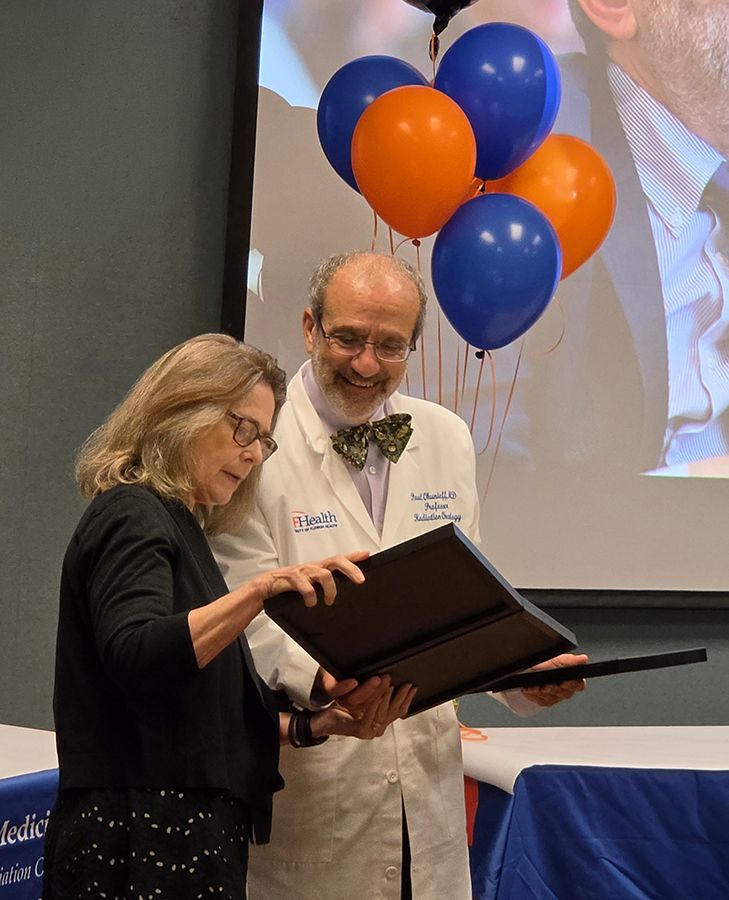 UFRadOnc's tweet photo. We congratulate Paul Okunieff, MD, named Professor Emeritus by @UF in recognition of his distinguished service to the university, #radiationoncology, &amp; patients. Thank you, Dr. O! Learn more🔗 https://t.co/8FJKwllHyX https://t.co/KoTH6qCYew