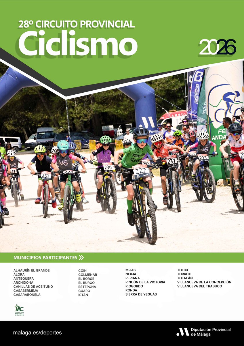 FACiclismo's tweet photo. 📝🚵‍♀️🚵‍♂️Apertura de inscripciones para la 'BTT Labsur Riogordo', mañana a partir de las 11h: https://t.co/K4pt2u8VCF
🗓️29/11/26
🏘️Riogordo (Málaga).
🔄32,5km.
🚵‍♀️🚵‍♂️Desde cadete.
🏆Última prueba del Circuito Provincial Diputación de Málaga BTT Media Maratón 2026. #CircuitoBTTDiputaciónMálaga