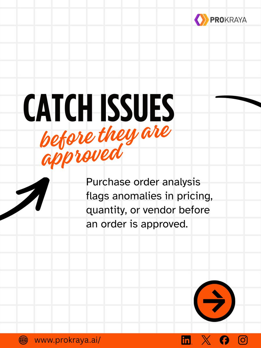 prokraya's tweet photo. Invoice mismatches, caught weeks too late? We are fixing that. Anomaly detection at the PO stage. 95%+ invoice matching. Fraud caught before payment.
 
#ProcurementIntelligence #InvoiceAutomation #AIinProcurement #ProcureTech #Prokraya https://t.co/HNStsLD8Xt
