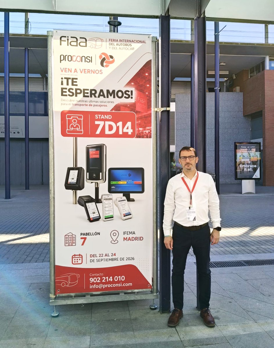 proconsi's tweet photo. 🚍 ¡𝗩𝗶𝘀𝗶́𝘁𝗮𝗻𝗼𝘀 𝗲𝗻 𝗹𝗮 @FeriaFIAA! 

Nuestro equipo ya está en @IFEMA participando en #FIAA2026

Acércate a nuestro stand y descubre nuestro 𝘀𝗼𝗳𝘁𝘄𝗮𝗿𝗲 𝗽𝗮𝗿𝗮 𝗲𝗹 𝘁𝗿𝗮𝗻𝘀𝗽𝗼𝗿𝘁𝗲. 🚌

📅 22–24 de septiembre
📍 Pabellón 7  | Stand 7D14 

 #FIAA2026 #FIAA https://t.co/souGNqFKGP