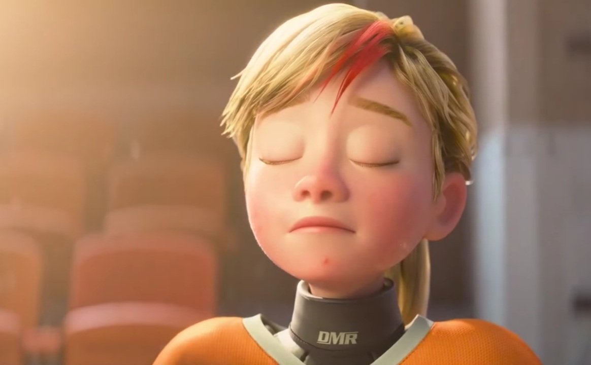 Muhamma53980599's tweet photo. I love that Riley summons Joy herself by facing a sun, in which sparkles from Joy's skin fly onto the console. #InsideOut2 #InsideOut https://t.co/bVQow1MozY