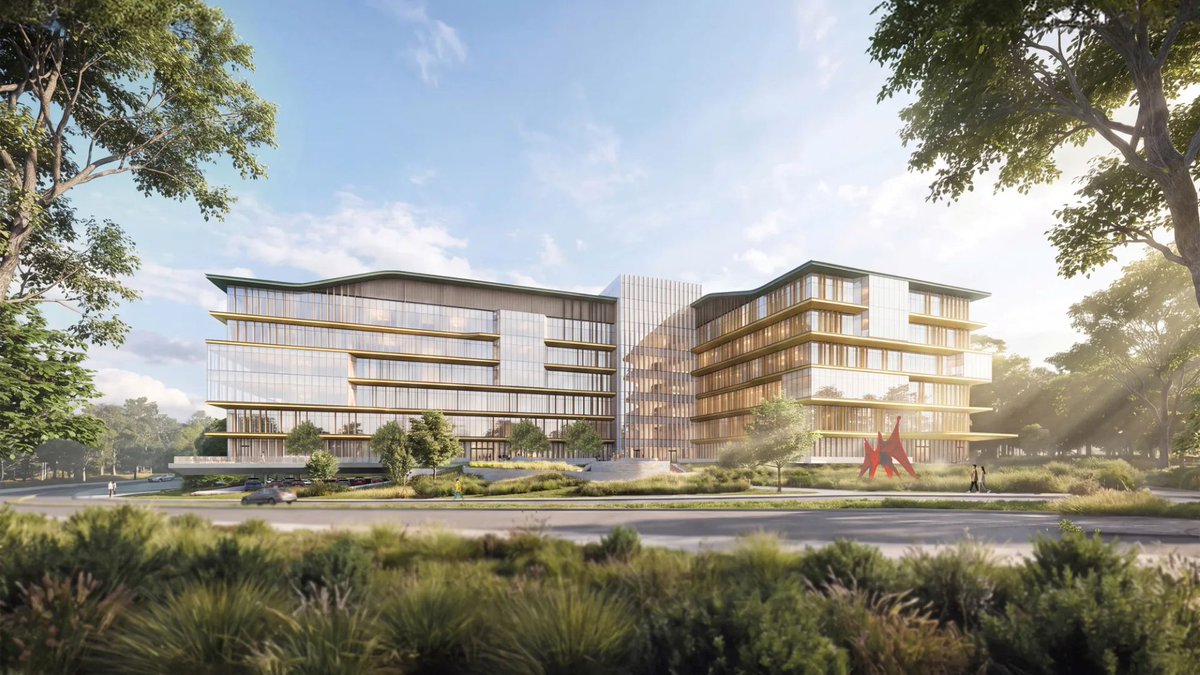 BestIntProject's tweet photo. Construction has begun on the AWSOM Whole Health Campus in Bentonville, Arkansas - a 120‑acre development designed by CannonDesign and the Yazdani Studio. 

The first building, the 709,000 sq ft Center for Advanced Specialty Care, will deliver cardiac care with Cleveland Clinic and specialist services including orthopaedics, gastroenterology and neurology. 
Gardens, courtyards, trails and public art connect the campus, with daylight, landscape views and whole‑person health shaping the architecture.

Read more:
 https://t.co/FfF12Ja1Qr

@CannonDesign 
@ClevelandClinic 

#Architecture #HealthcareArchitecture #CannonDesign #YazdaniStudio #AWSOMCampus #Bentonville #ArkansasDevelopment #HealthcareDesign #LandscapeArchitecture #EDSA #WholeHealth #UrbanDesign #DesignInnovation #BestInternationalProject #BIPArchitecture