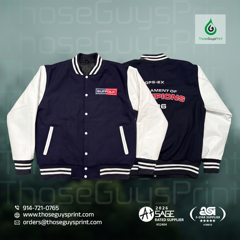 4ThoseGuysPrint's tweet photo. From classic black-and-white to custom color combinations, these recent deliveries show how logos, graphics, and branding can turn a varsity jacket into something unique.

Have a custom jacket project? Let’s make it happen.

#ThoseGuysPrint 
#1ofThoseGuys 
#CustomApparel https://t.co/2MBYhysQVf