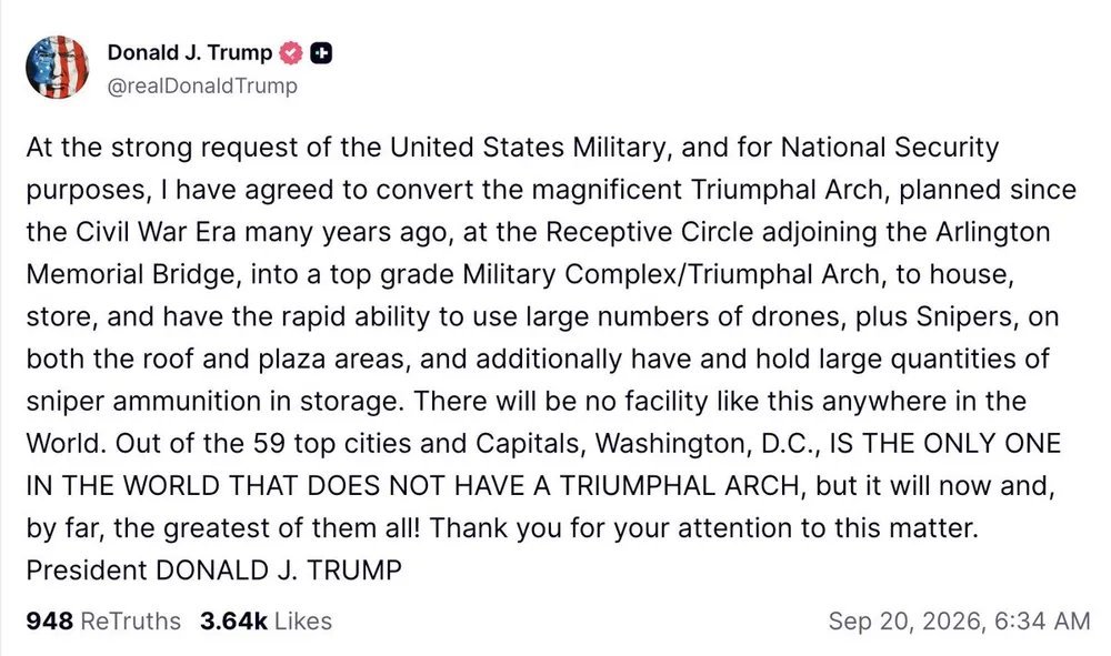 BillKristol's tweet photo. By the way, if we need a drone complex in DC, there are military bases nearby set up for that kind of thing. Fort McNair is three miles from the White House. Just kick out Stephen Miller, Hegseth, and Rubio, and build a drone center where they've been living in taxpayer housing. https://t.co/hljhcjjVx3