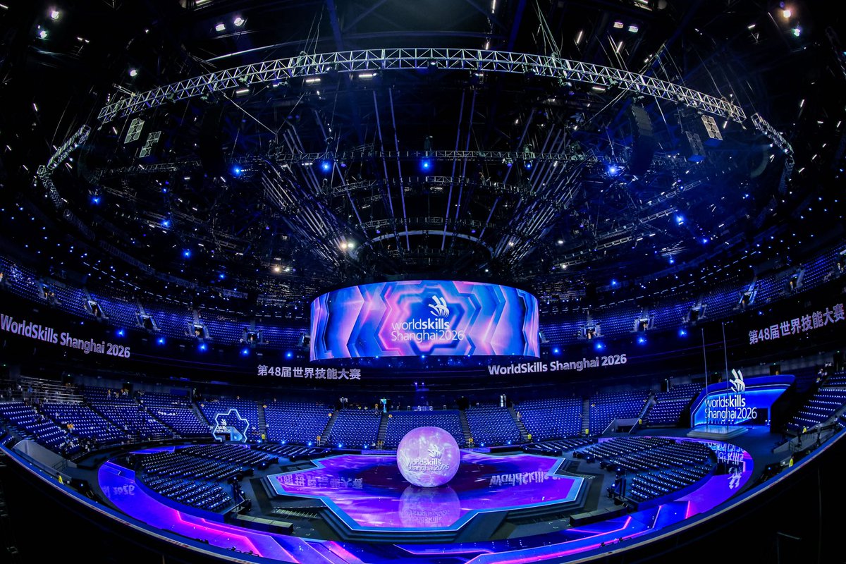 IntlServicesSH's tweet photo. 🔧Skills are taking center stage in Shanghai.

The 48th @WorldSkills Competition opened tonight in Shanghai, bringing together 1,385 competitors from 68 countries and regions to compete in 64 skill competitions.

From Unmanned Aerial Systems and Software Testing to Rail Vehicle Technology and Digital Interactive Media Design, seven new skills will debut this year, reflecting advances in technology and changes in the world of work.

And there's more to explore alongside the competition. WorldSkills Conference 2026 and the WorldSkills Expo are also taking place, bringing skills, innovation, and global exchange together in Shanghai.

The stage is set. The skills are ready. Now it's your turn to shine! @WorldSkills2026 @worldskillsuk @WorldSkillsGER  @SkillsUSA @WorldSkillsFR @WorldSkillsInd @WorldSkillsUg