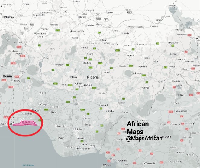 MapsAfrican's tweet photo. Over 20 million people live in this tiny area of Nigeria. https://t.co/8m50hynHMj