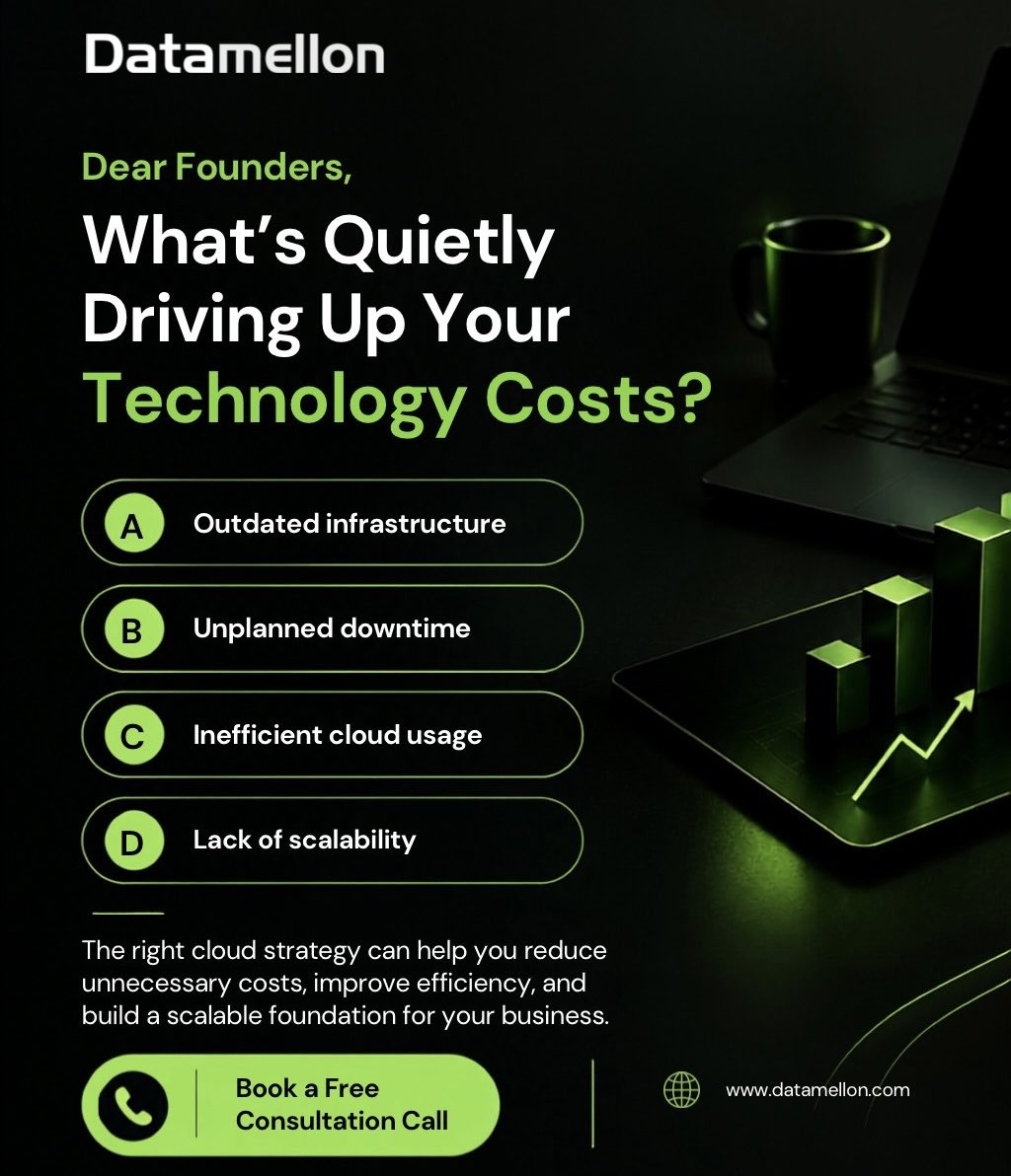 DM_Startups's tweet photo. Your tech infrastructure may be costing you more than you think. 👀

Outdated systems, downtime, inefficient cloud usage, and poor scaling can all add up.

Founders, which one is affecting your business the most? Let us know in the comments. 👇🏽

#Datamellon #CloudComputing https://t.co/Pz4vjFHi4S